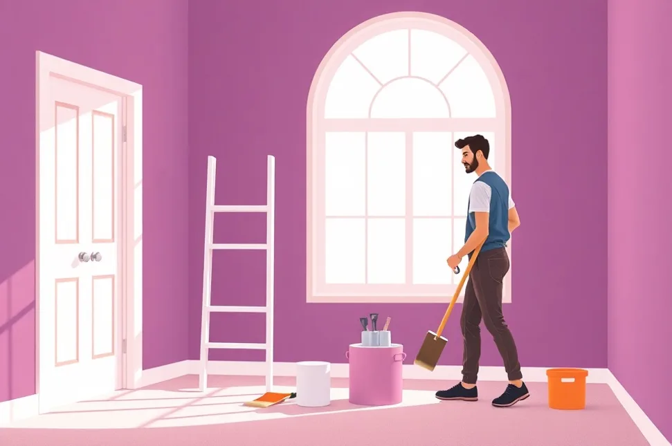Intérieur rénové après travaux de peinture à Aubenas