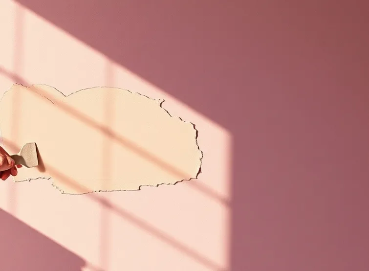 Application d'un enduit décoratif à la lisseuse sur un mur